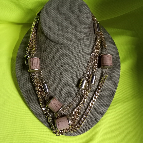 Chico's Jewelry - Chicos goldtone cork stopper necklace long